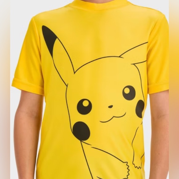 Pokemon Other - Boys Pokémon Yellow Black Rash Guard UV Protection Dry Fit Tee Shirt SOLD OUT